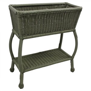 International Caravan Chelsea 24&quot Resin Potting Bench in Antique Moss
