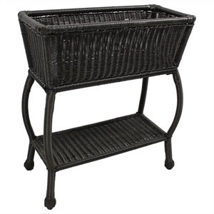 International Caravan Chelsea 24&quot Resin Potting Bench in Antique Black
