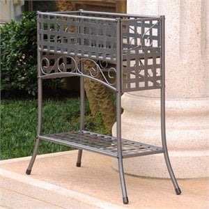 International Caravan Mandalay Iron Potting Bench in Pewter