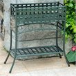 International Caravan Mandalay Iron Potting Bench in Verdi Gris