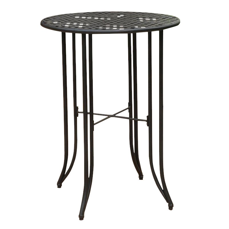 International Caravan Mandalay Iron Patio Pub Table in Antique Black