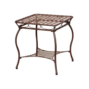 International Caravan Santa Fe Iron Patio End Table in Matte Brown