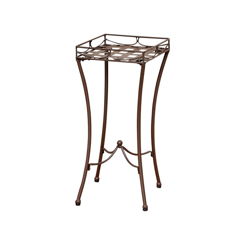 International Caravan Santa Fe Iron Patio Plant Stand in Brown