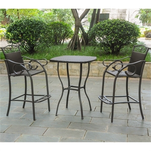 International Caravan Valencia 3 Piece Patio Pub Set in Chocolate