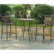 International Caravan Valencia 3 Piece Patio Pub Set in Antique Brown