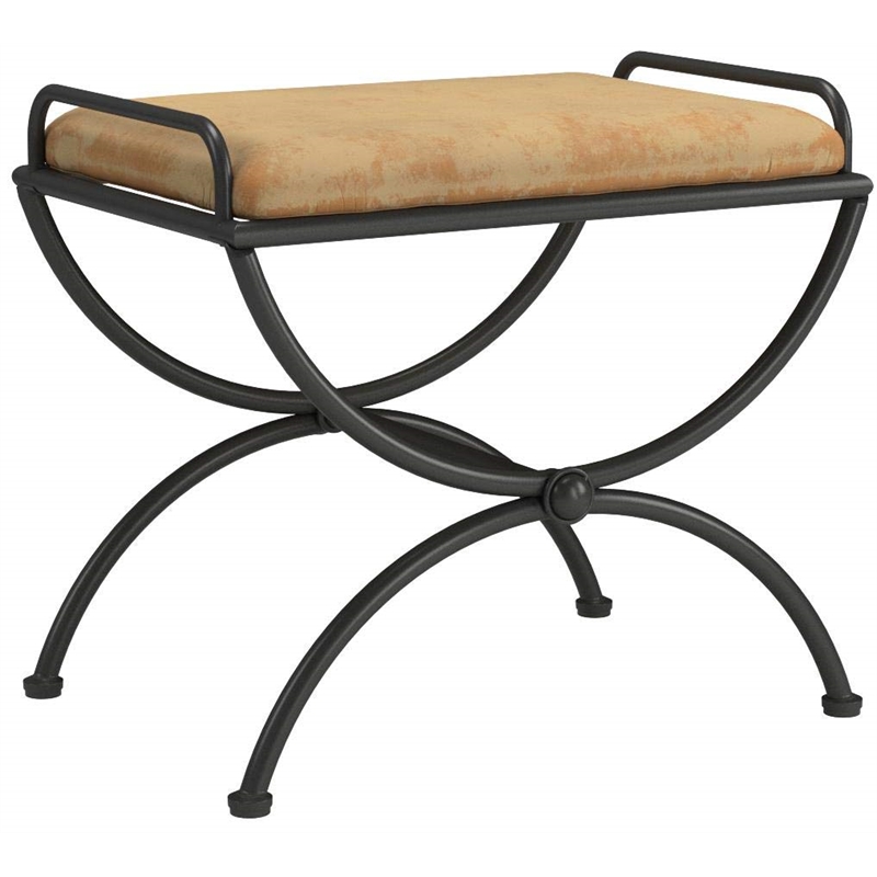 International Caravan Cambridge Iron Vanity Bench in Saddle Brown