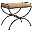 International Caravan Cambridge Iron Vanity Bench in Saddle Brown