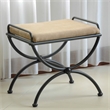International Caravan Cambridge Iron Vanity Bench in Saddle Brown