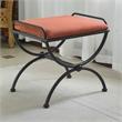 International Caravan Cambridge Iron Vanity Bench in Saddle Brown