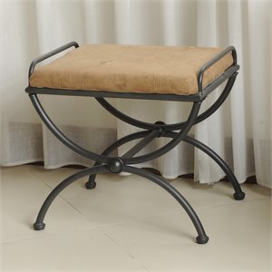international caravan cambridge iron vanity bench in saddle brown