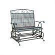 International Caravan Mandalay Patio Glider Loveseat in Verdi Gris