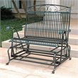 International Caravan Mandalay Patio Glider Loveseat in Verdi Gris