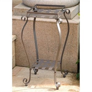 International Caravan Mandalay Iron Plant Stand in Matte Brown