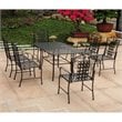 International Caravan Mandalay 7 Piece Iron Patio Dining Set in Black