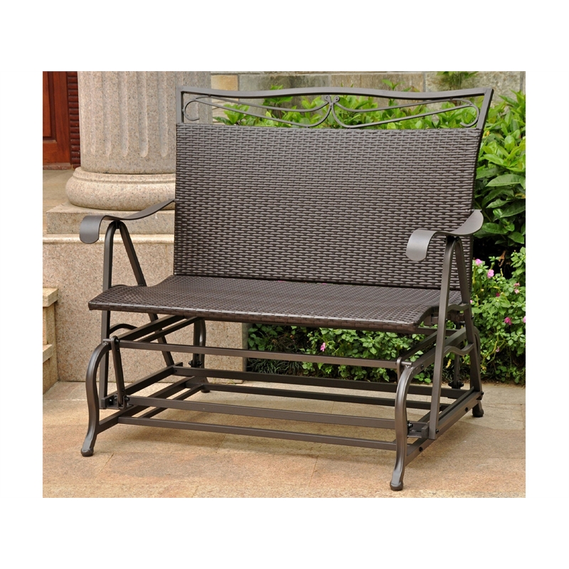 International Caravan Valencia Patio Glider Loveseat in Chocolate