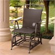 International Caravan Valencia Resin Wicker Patio Glider in Chocolate