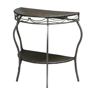 International Caravan Valencia Half Moon Patio Table in Chocolate