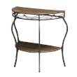 International Caravan Valencia Half Moon Patio Table in Antique Brown