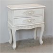 International Caravan Windsor 2 Drawer End Table in Antique White
