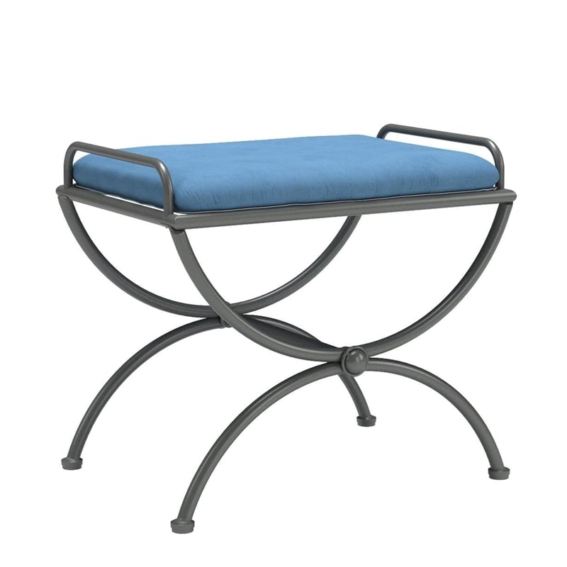 International Caravan Cambridge Iron Vanity Bench in Indigo