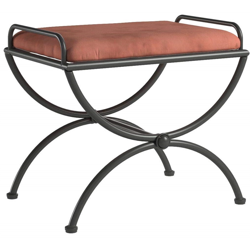 International Caravan Cambridge Iron Vanity Bench in Terra Cotta