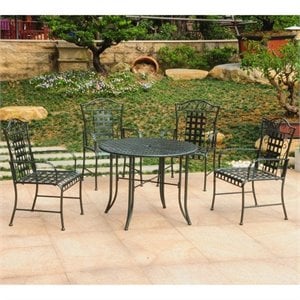 International Caravan Mandalay 5 Piece Patio Dining Set in Verdi Gris