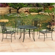 International Caravan Mandalay 5 Piece Iron Patio Dining Set in Brown