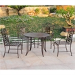 International Caravan Mandalay 5 Piece Iron Patio Dining Set in Brown