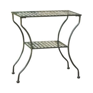 International Caravan Mandalay Iron Patio Wall Table in Verdi Gris