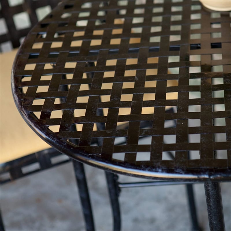 Mandalay Iron 3 Piece Patio Bistro Set in Bronze