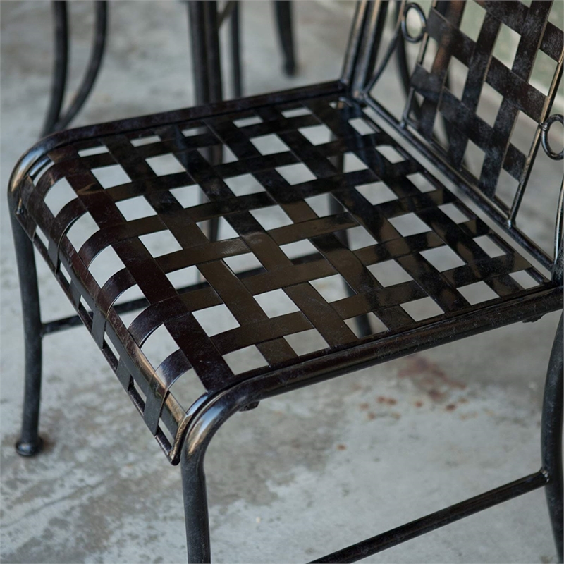 Mandalay Iron 3 Piece Patio Bistro Set in Bronze