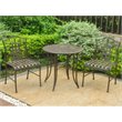 Mandalay Iron 3 Piece Patio Bistro Set in Matte Brown