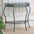 International Caravan Santa Fe Iron Patio Console Table in Verdi Gris