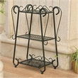 International Caravan Santa Fe 3 Tier Iron Plant Shelf in Verdi Gris