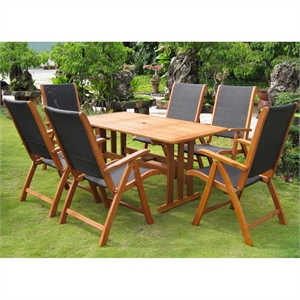 International Caravan Tahiti Figueras 7 Pc Patio Dining Set in Natural