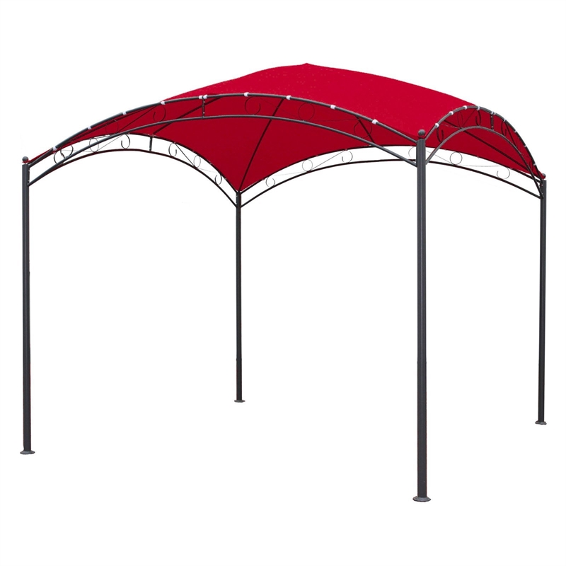 International Caravan Catalina Dome Top Outdoor Gazebo in Ruby Red