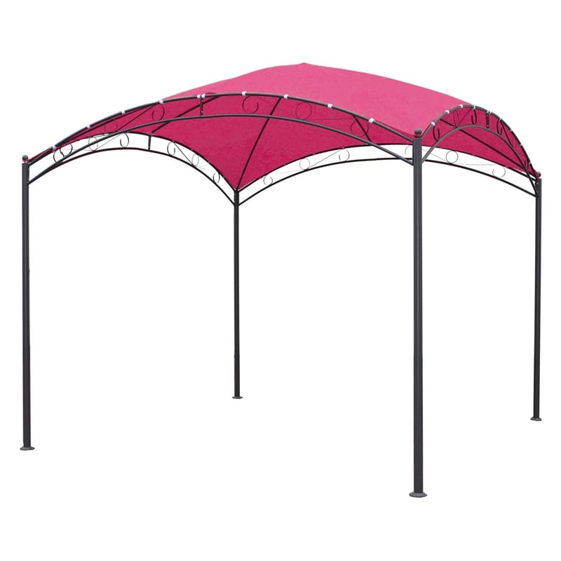 International Caravan Catalina Dome Top Outdoor Gazebo in Ruby Red