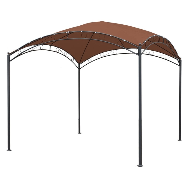 International Caravan Catalina Dome Top Outdoor Gazebo in Terra Cotta