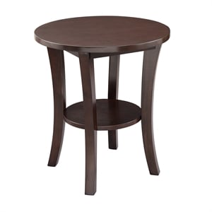 Leick Furniture Boa Round Wood End Table in Chocolate Cherry