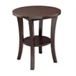 Leick Furniture Boa Round Wood End Table in Chocolate Cherry
