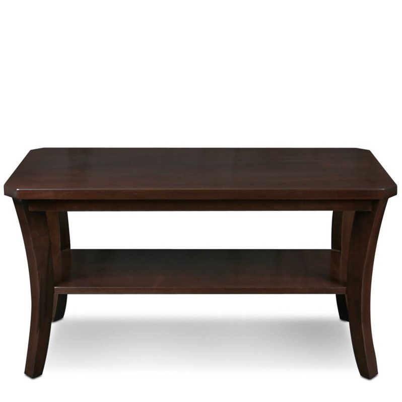 Leick Furniture Boa Solid Wood Coffee Table with Lower Shelf in Chocolate Cherry