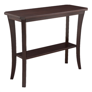 leick boa wood console table in chocolate cherry