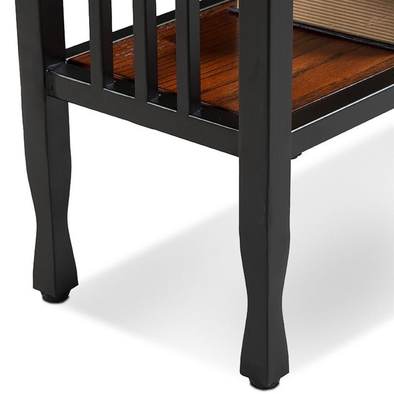 Leick Ironcraft Narrow End Table in Burnished Oak 11205