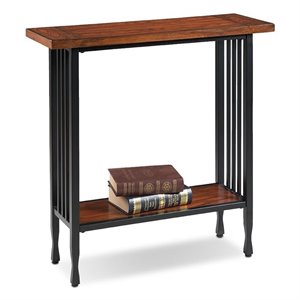 leick ironcraft console table in burnished oak