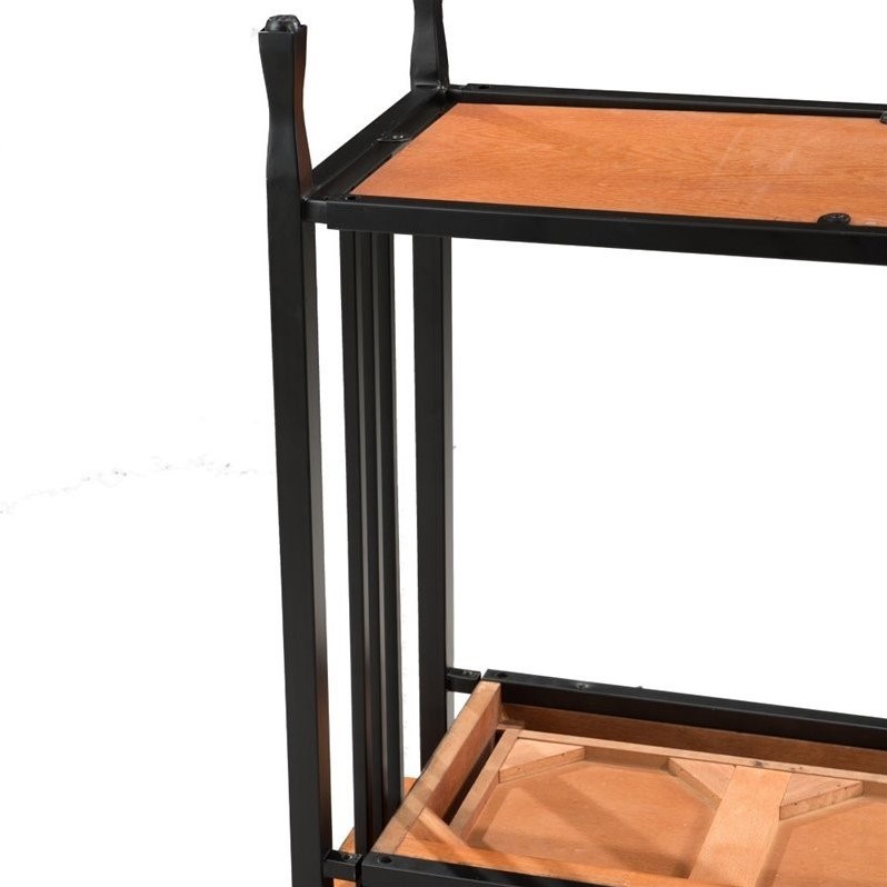 Leick Ironcraft Console Table in Burnished Oak 11233