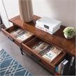 Leick Ironcraft Wood Console Table in Burnished Oak