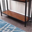Leick Ironcraft Wood Console Table in Burnished Oak