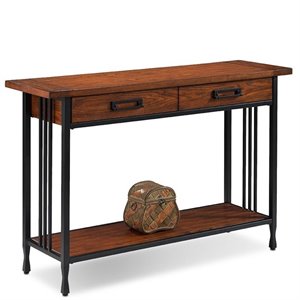 leick ironcraft console table in burnished oak