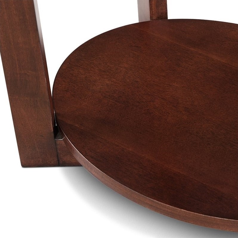 Leick Favorite Finds Oval Wood End Table in Chocolate Cherry
