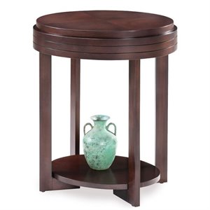 leick favorite finds oval end table in chocolate cherry
